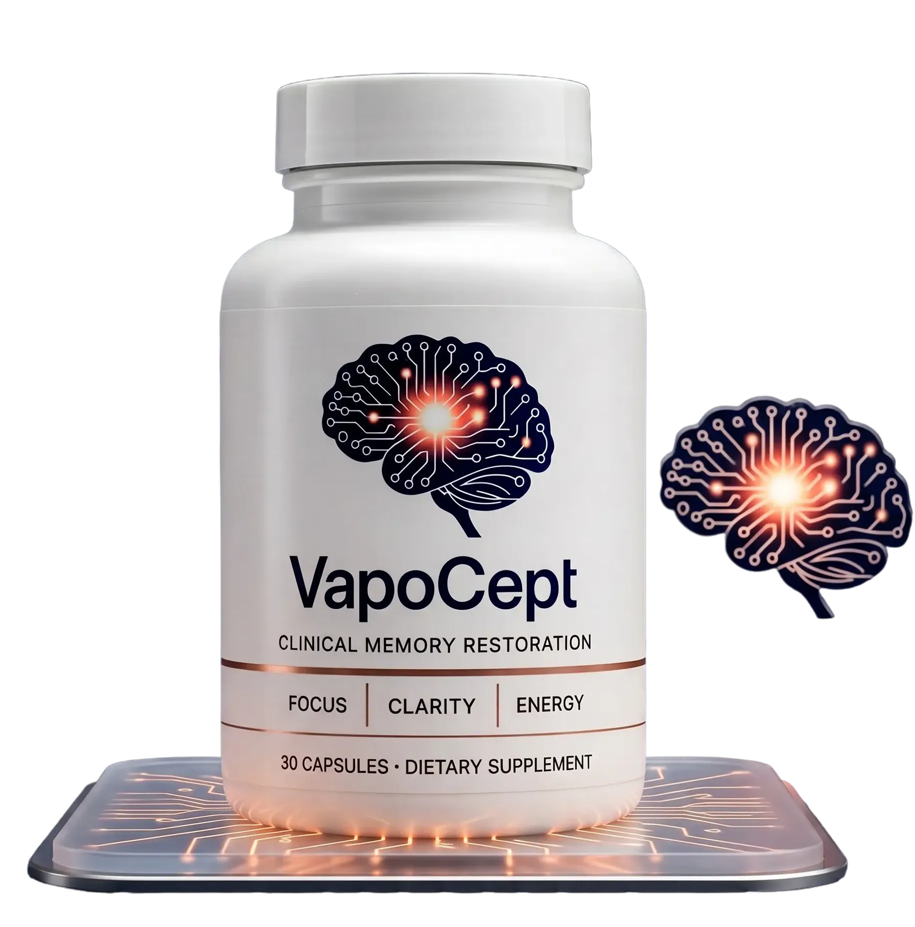 VapoCept natural brain health supplement bottle for memory and focus